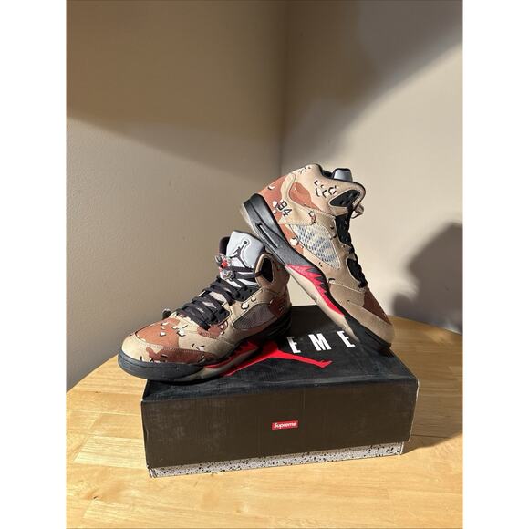 Supreme x Air Jordan 5 Retro \'Desert Camo\' Size 14 All OG main image 8